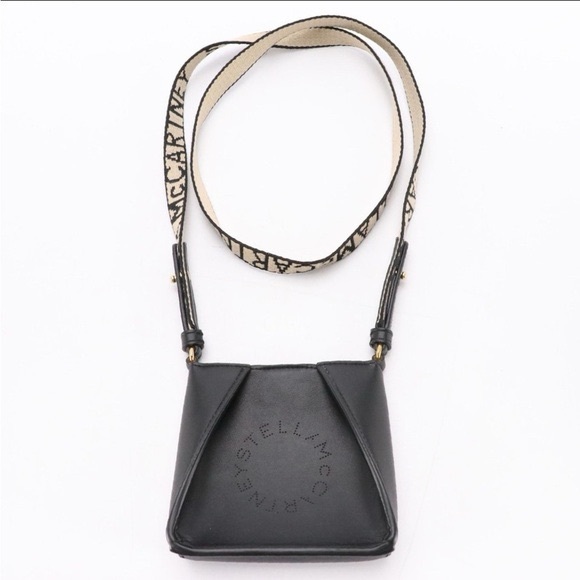 Stella McCartney Black Mini Bag with Logo Strap - Picture 2 of 6